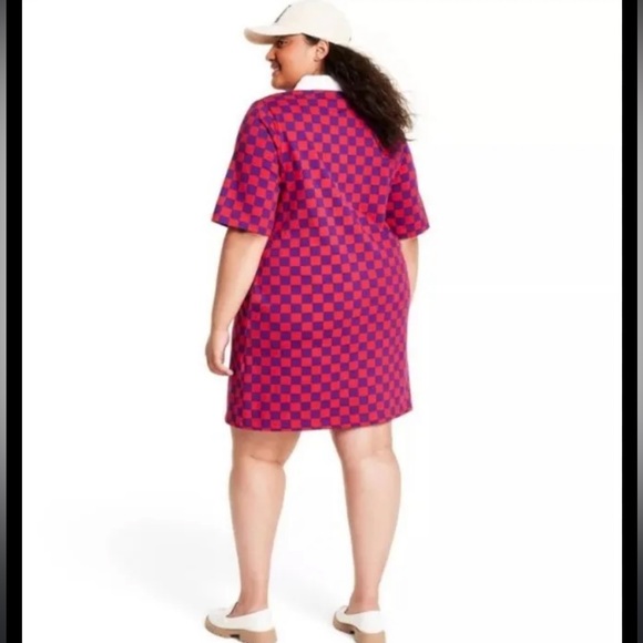 Rowing Blazers x Target Short Sleeve Checkerboard Mini Rugby Dress NWT - Picture 2 of 5